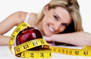 mollë dhe centimetra për humbje peshe